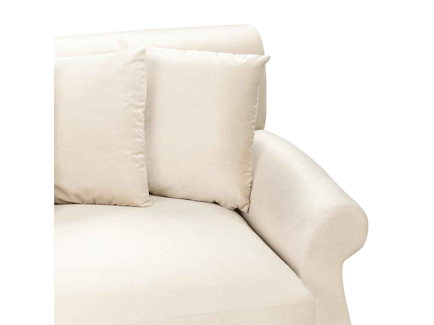 Sofa EIKE Samtstoff Cremeweiss 3-Sitzer