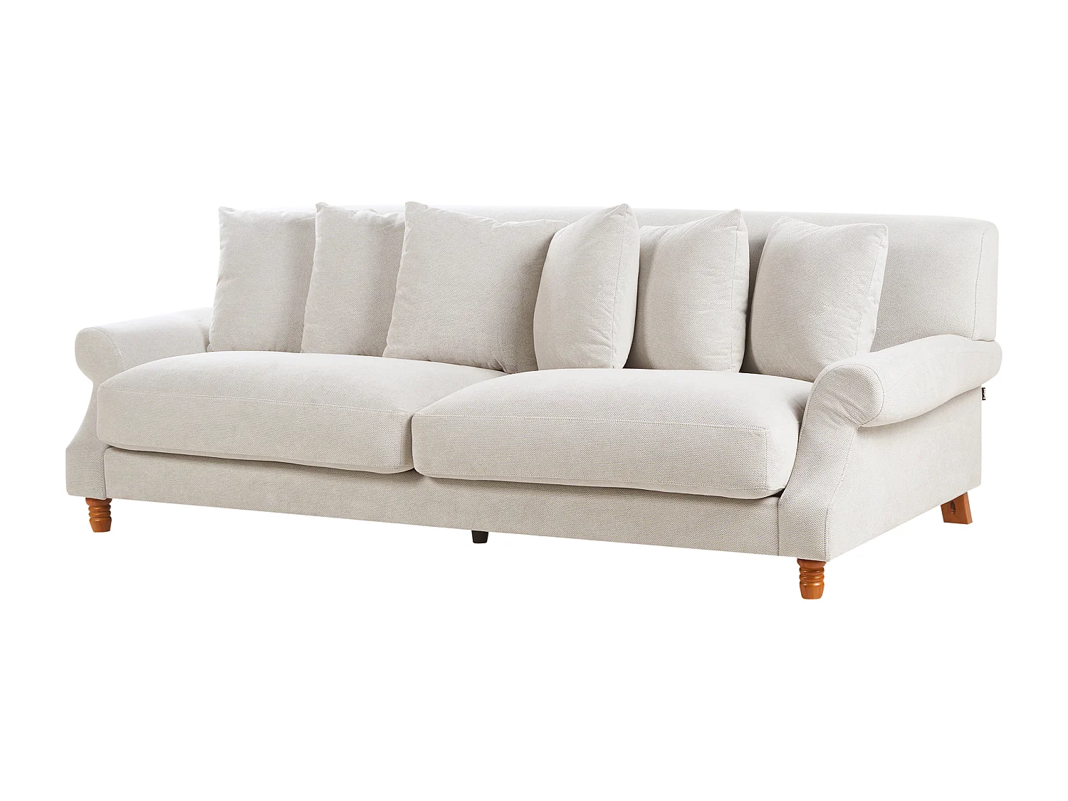 Sofa EIKE Samtstoff Cremeweiss 3-Sitzer