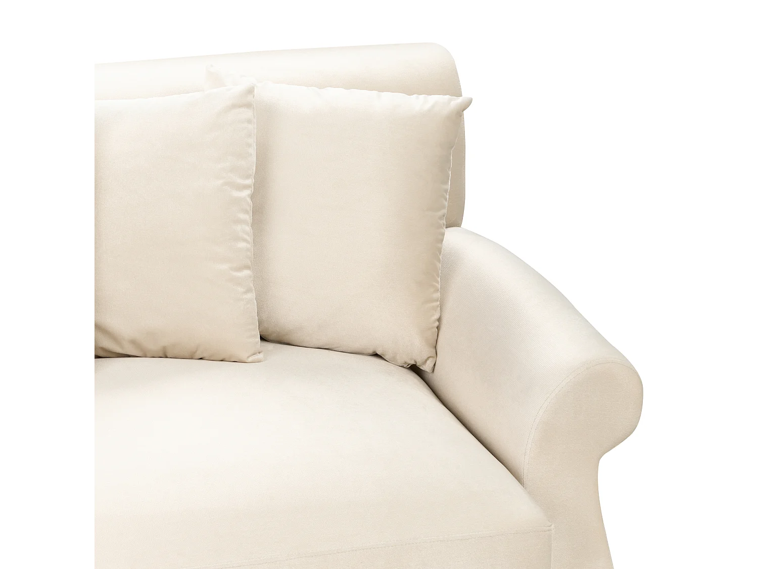 Sofa EIKE Samtstoff Cremeweiss 3-Sitzer