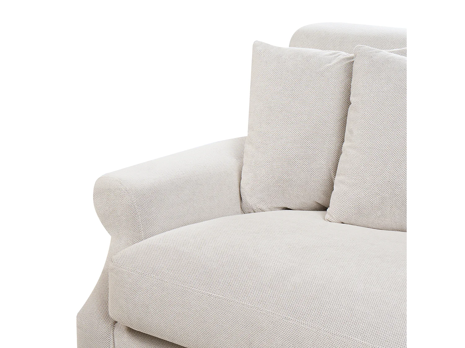 Sofa EIKE Samtstoff Cremeweiss 3-Sitzer