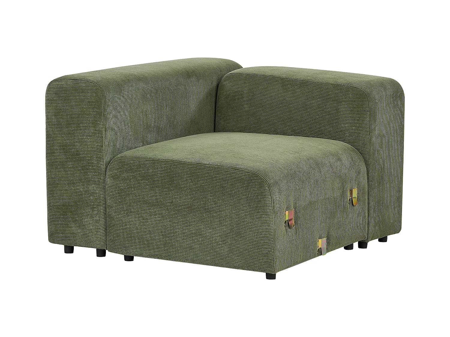 Canapé modulable 3 places FALSTERBO Velours côtelé Vert avec ottoman