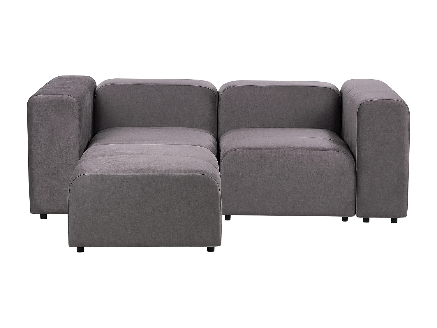 Canapé modulable FALSTERBO Velours Gris foncé avec ottoman 2 places