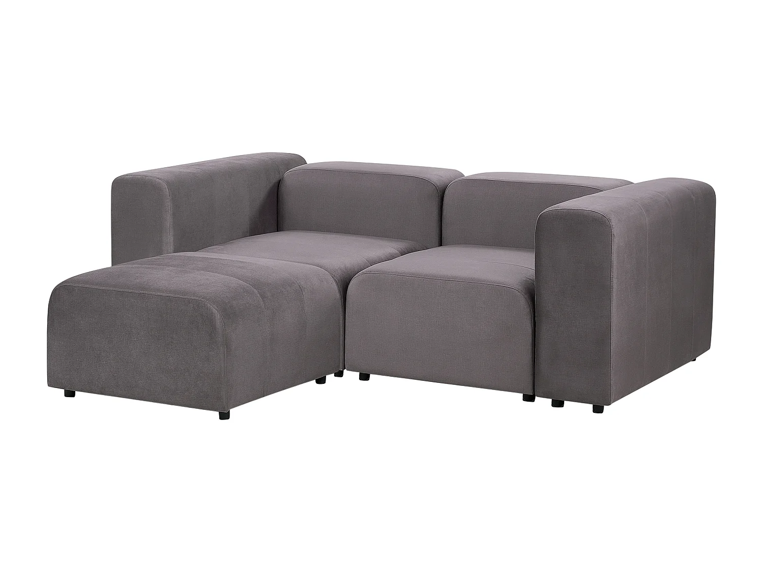 Canapé modulable 2 places FALSTERBO Velours Gris foncé avec ottoman