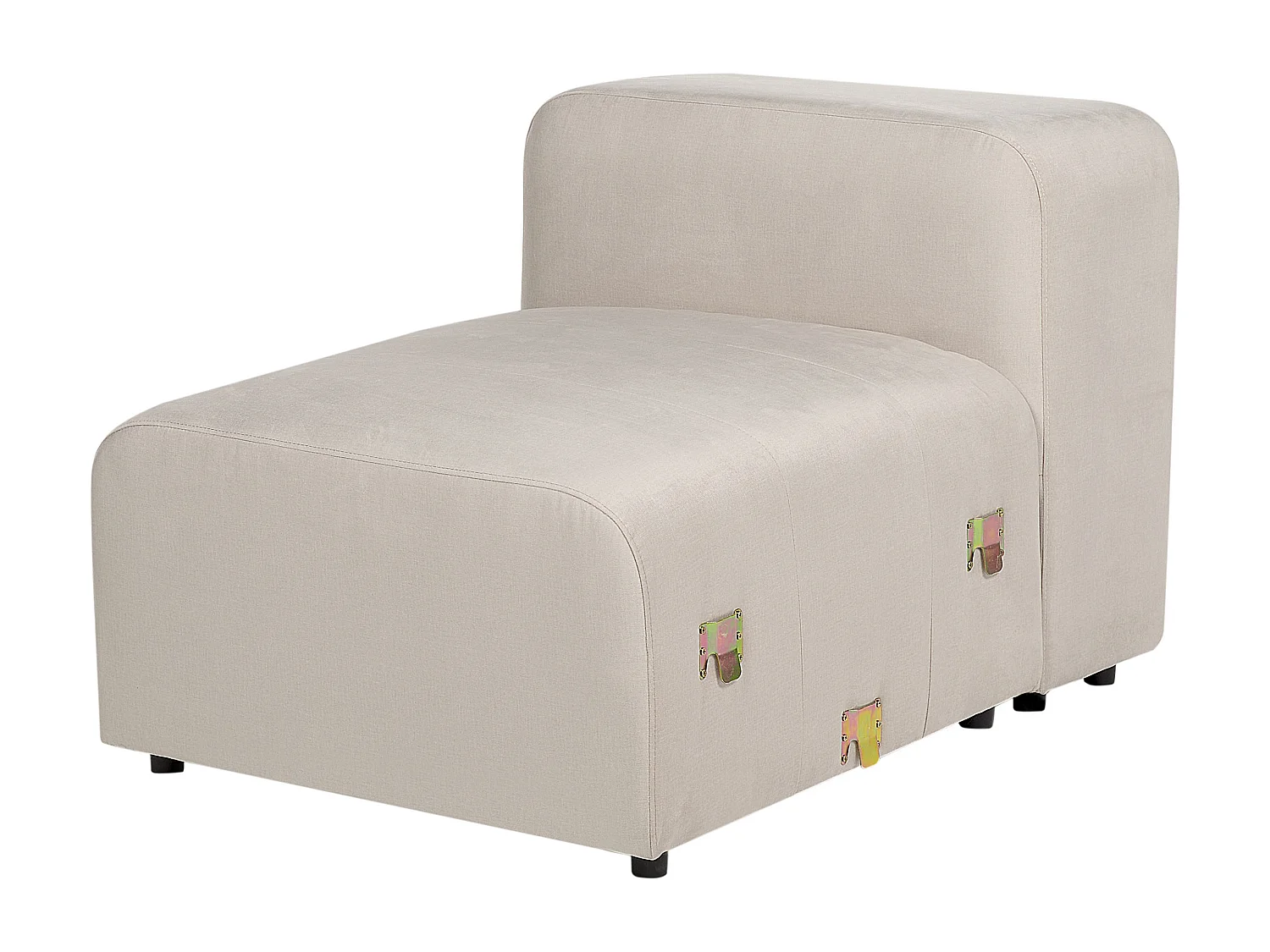 Canapé modulable 3 places FALSTERBO Velours Beige avec ottoman
