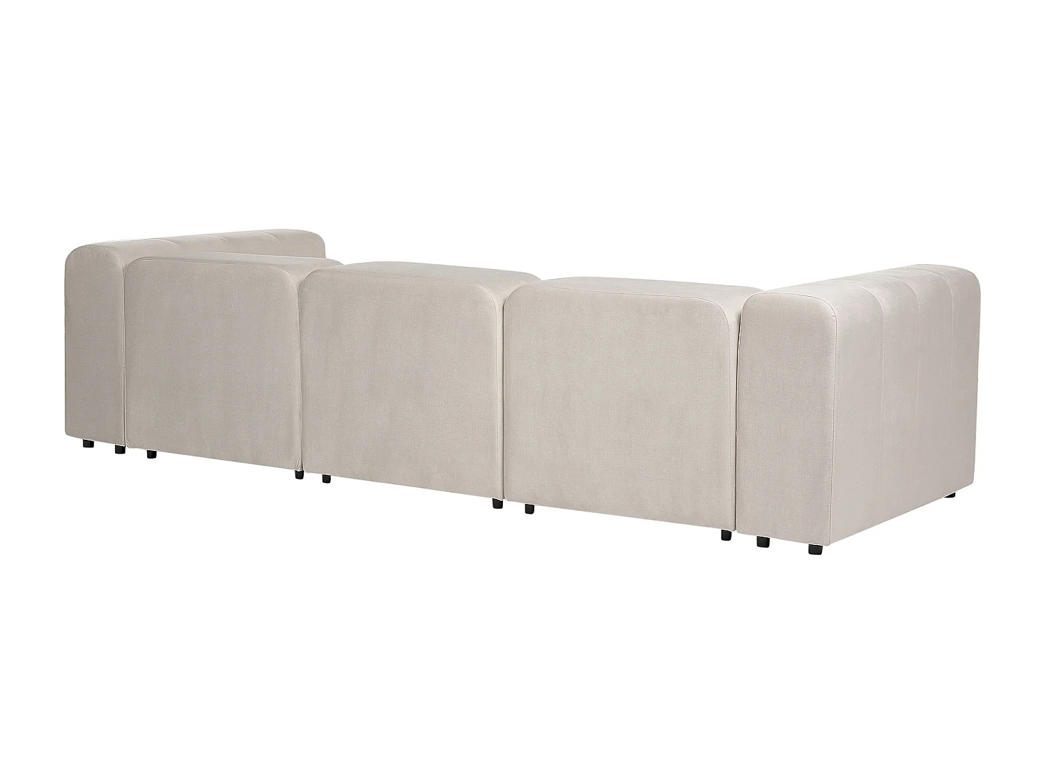 Canapé modulable 3 places FALSTERBO Velours Beige avec ottoman