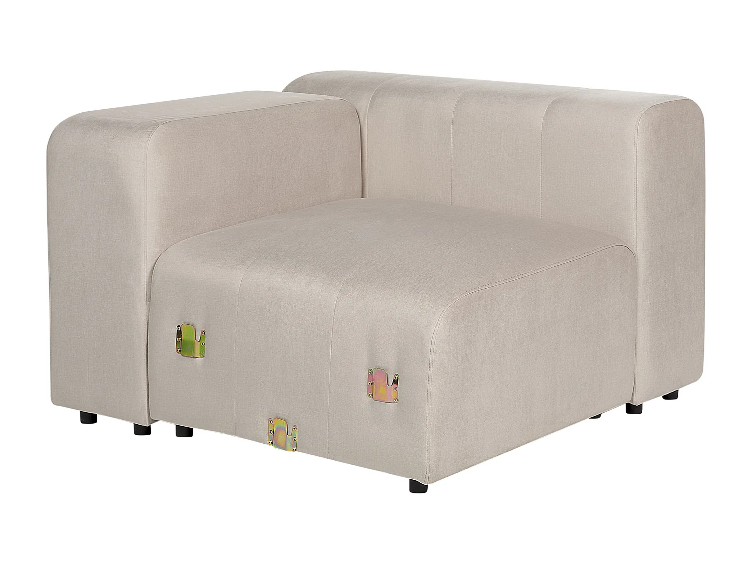 Canapé modulable 3 places FALSTERBO Velours Beige avec ottoman