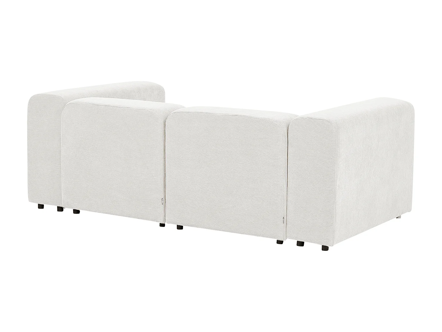 Canapé modulable 2 places FALSTERBO Velours côtelé Blanc cassé avec ottoman