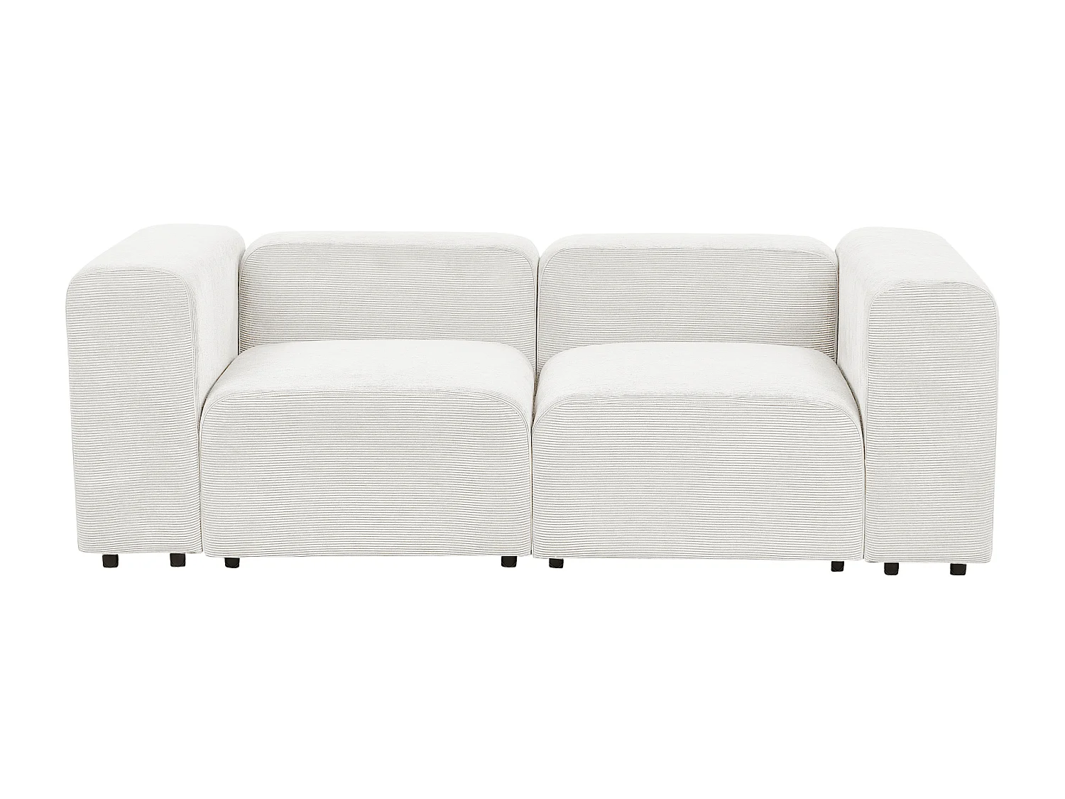 Canapé modulable 2 places FALSTERBO Velours côtelé Blanc cassé avec ottoman