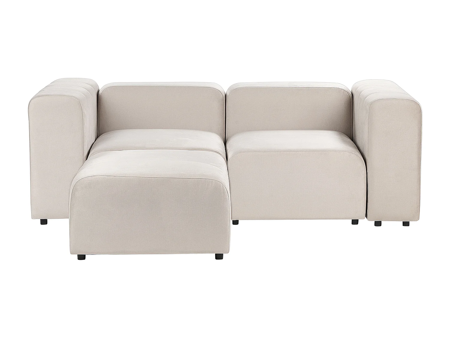Canapé modulable 2 places FALSTERBO Velours Beige avec ottoman