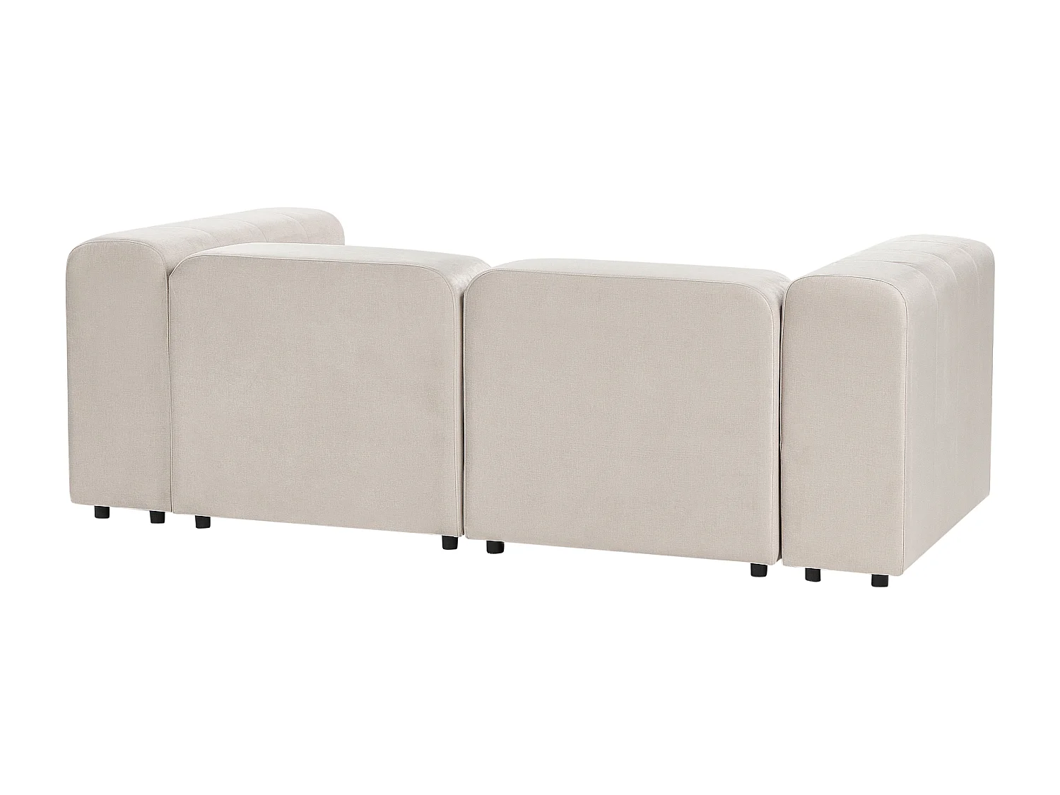 Canapé modulable 2 places FALSTERBO Velours Beige avec ottoman