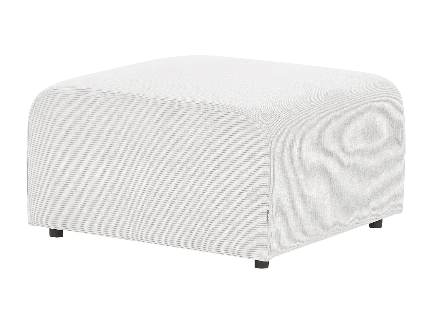 Canapé modulable 3 places FALSTERBO Velours côtelé Blanc cassé avec ottoman