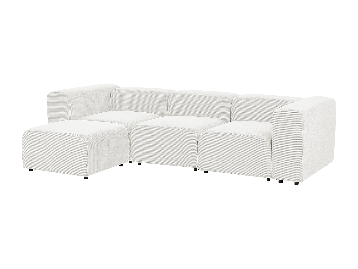 Sofá modular FALSTERBO Bombazine Branco creme com repousa-pés 3 lugares