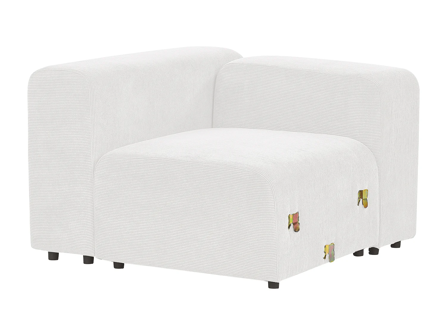 Sofá modular FALSTERBO Bombazine Branco creme com repousa-pés 3 lugares