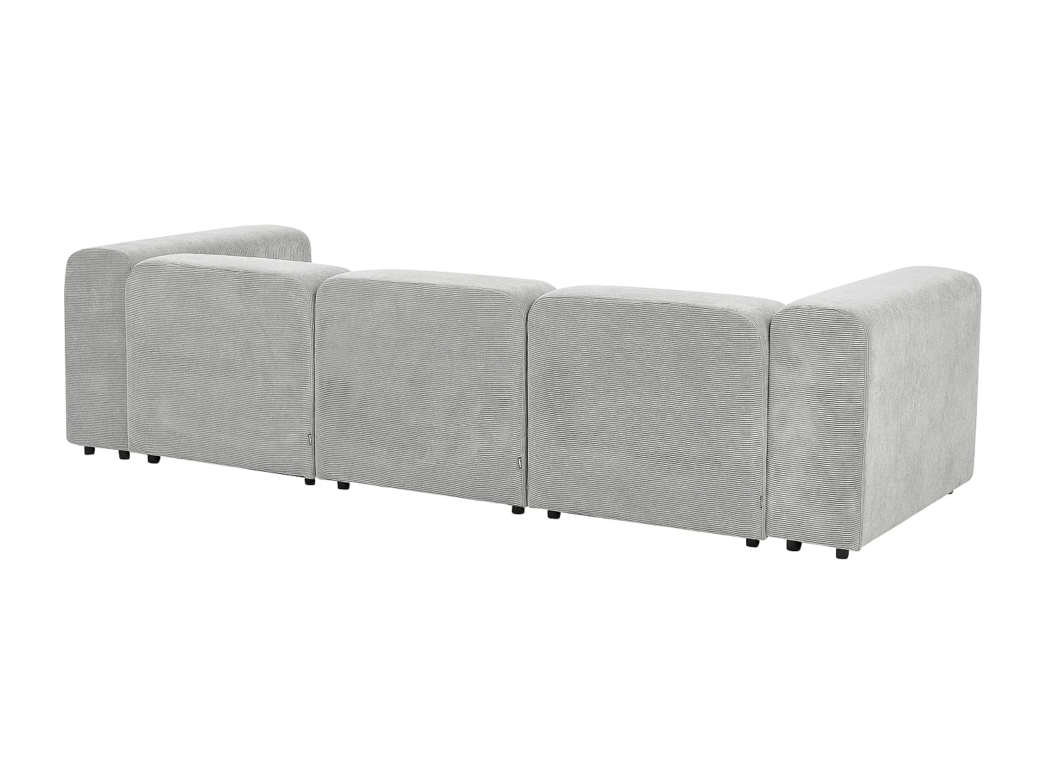 Canapé modulable 3 places FALSTERBO Velours côtelé Gris avec ottoman