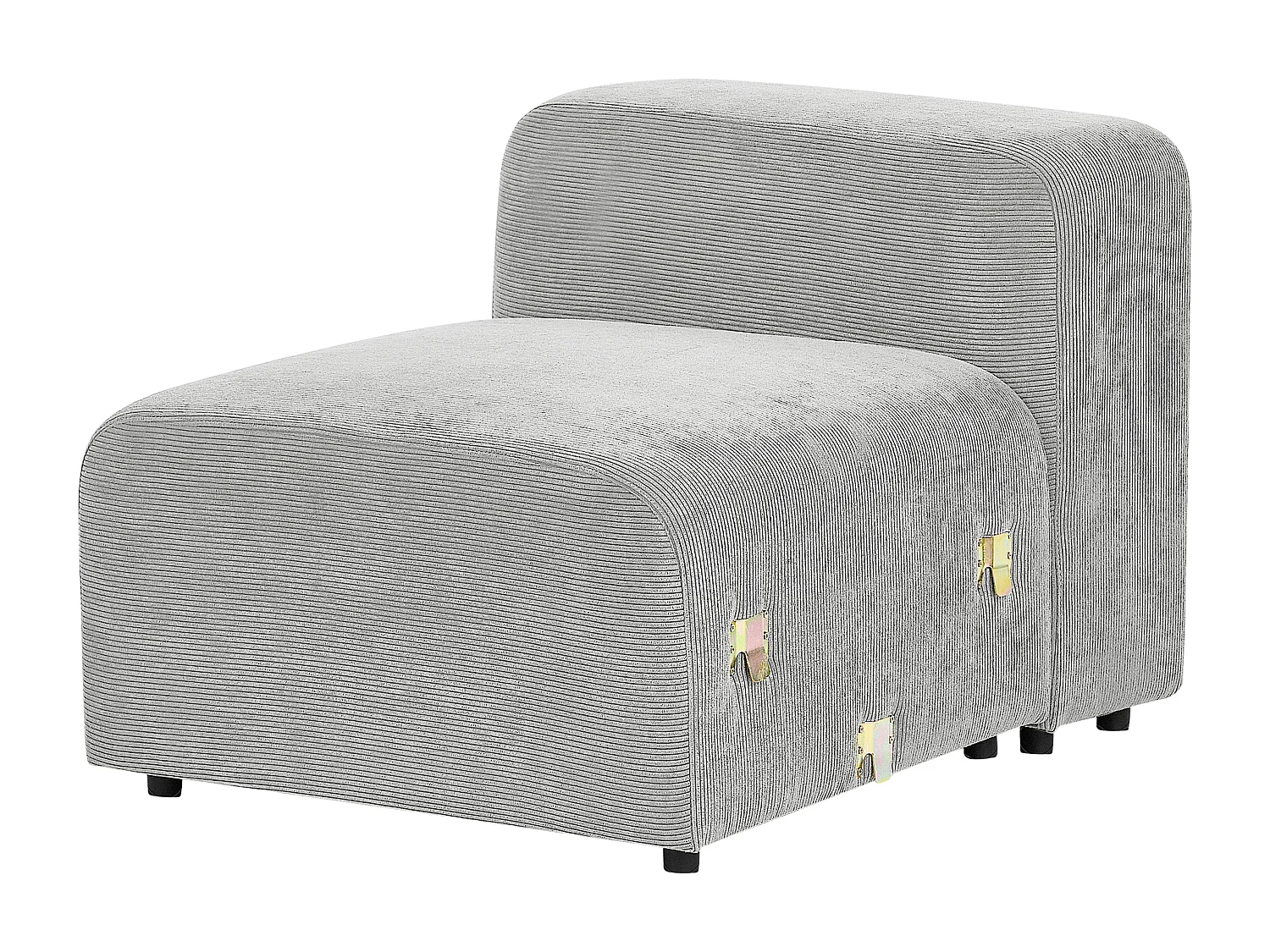 Canapé modulable 3 places FALSTERBO Velours côtelé Gris avec ottoman