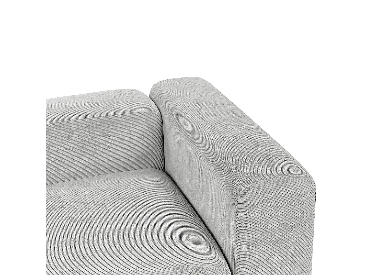 Canapé modulable 3 places FALSTERBO Velours côtelé Gris avec ottoman