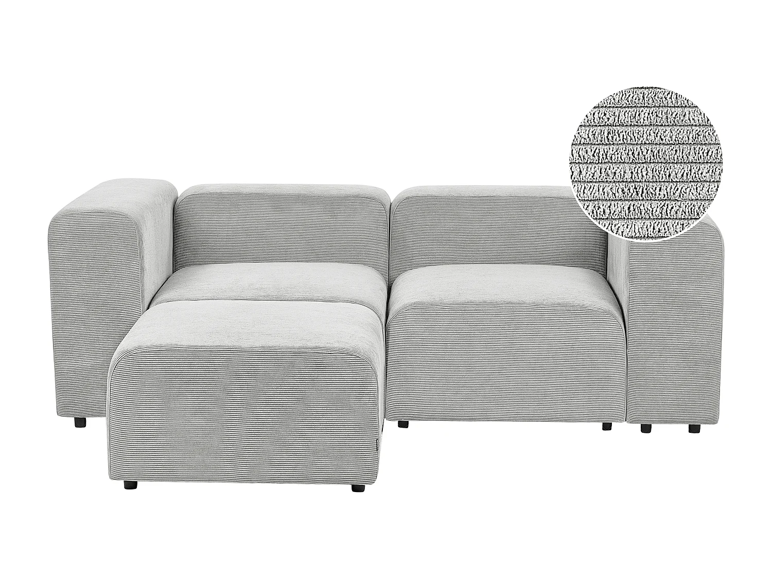 Sofá modular FALSTERBO Bombazine Cinzento com repousa-pés 2 lugares