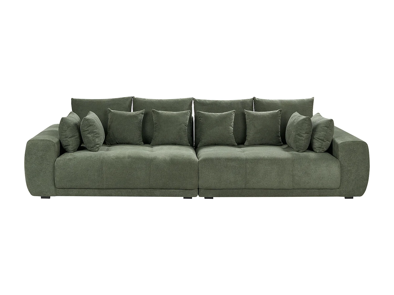 Canapé 4 places TORPO Tissu chenille Vert foncé