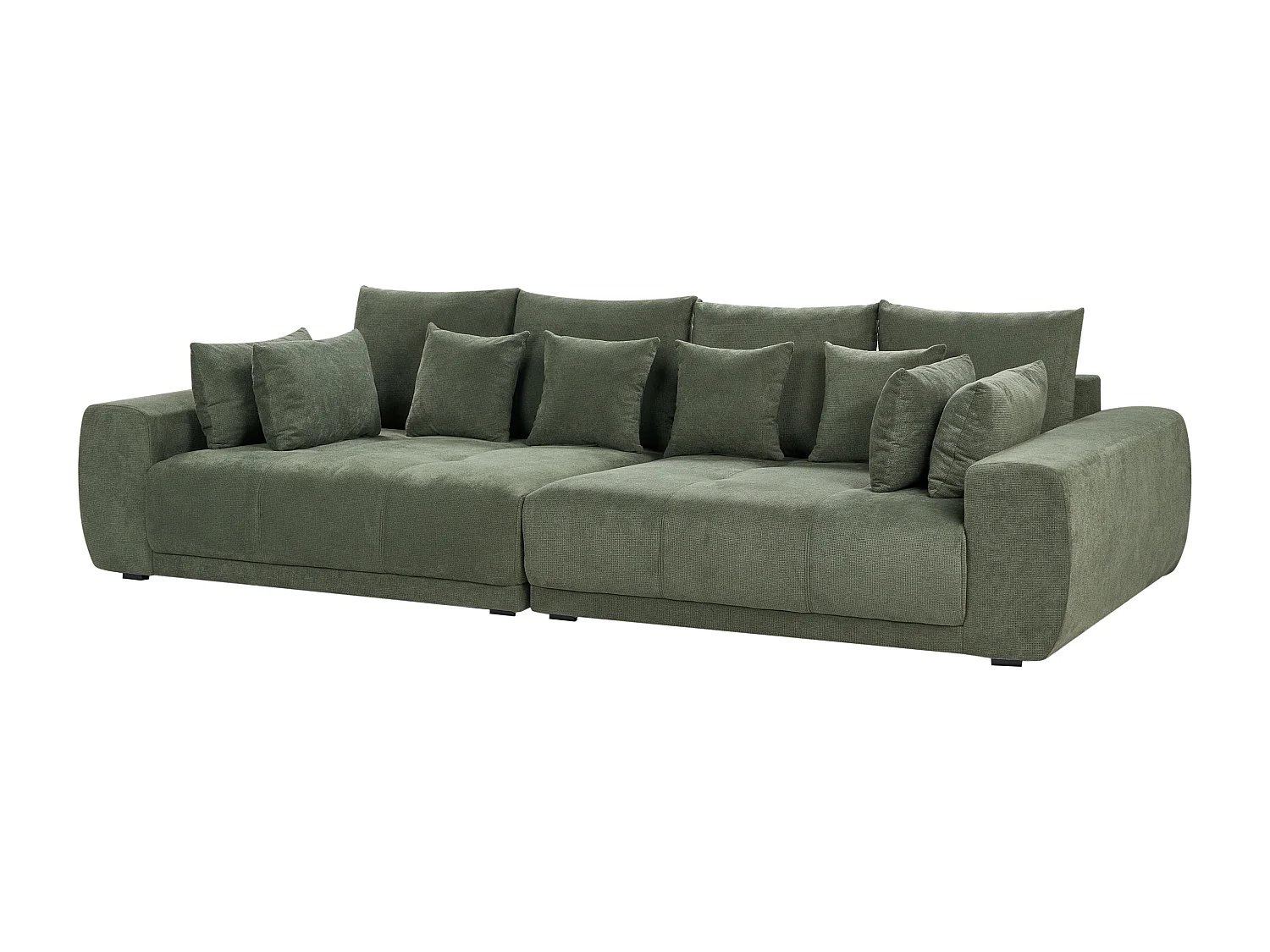 Canapé 4 places TORPO Tissu chenille Vert foncé