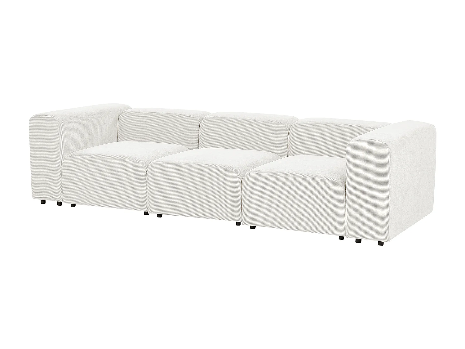 Canapé modulable FALSTERBO Velours côtelé Blanc cassé 3 places
