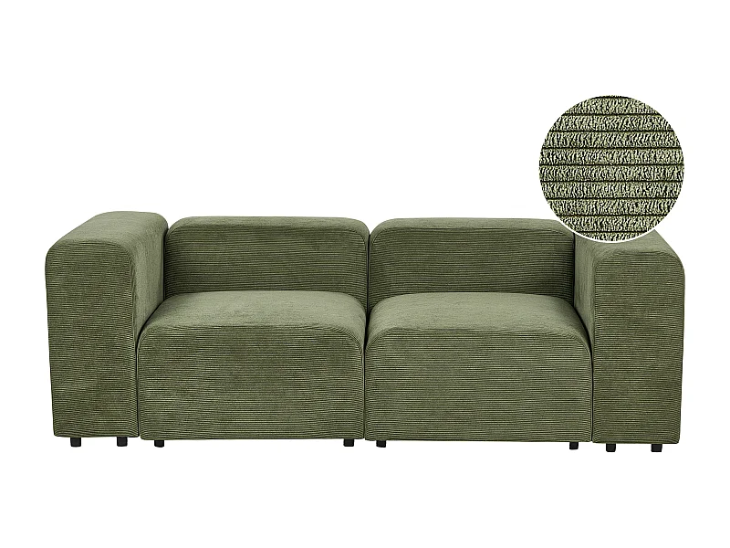 Canapé modulable 2 places FALSTERBO Velours côtelé Vert