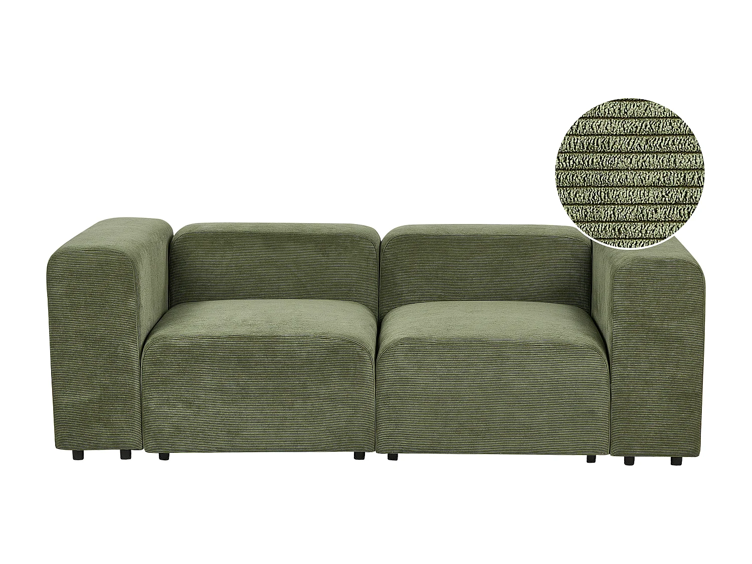 Canapé modulable 2 places FALSTERBO Velours côtelé Vert