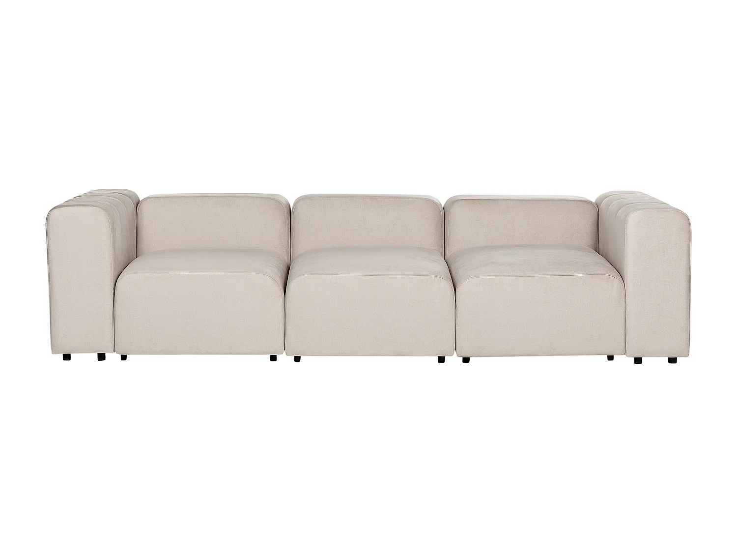 Modulsofa FALSTERBO Samtstoff Beige 3-Sitzer