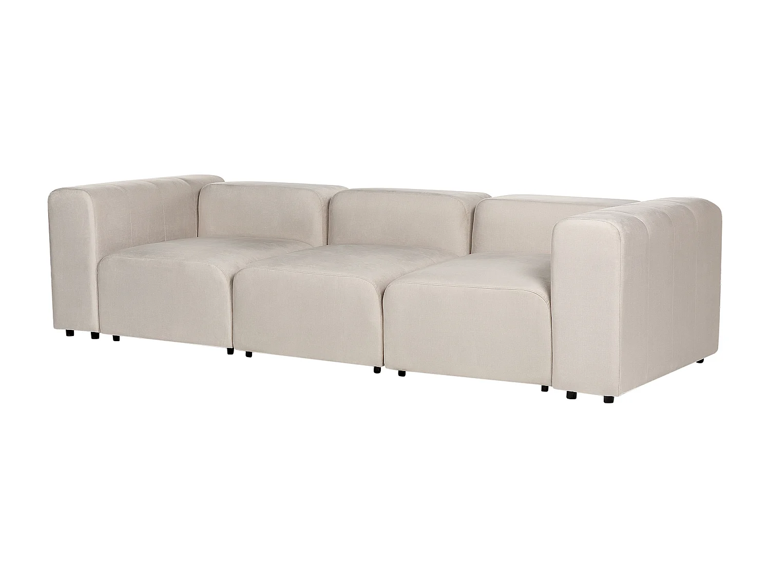 Modulsofa FALSTERBO Samtstoff Beige 3-Sitzer