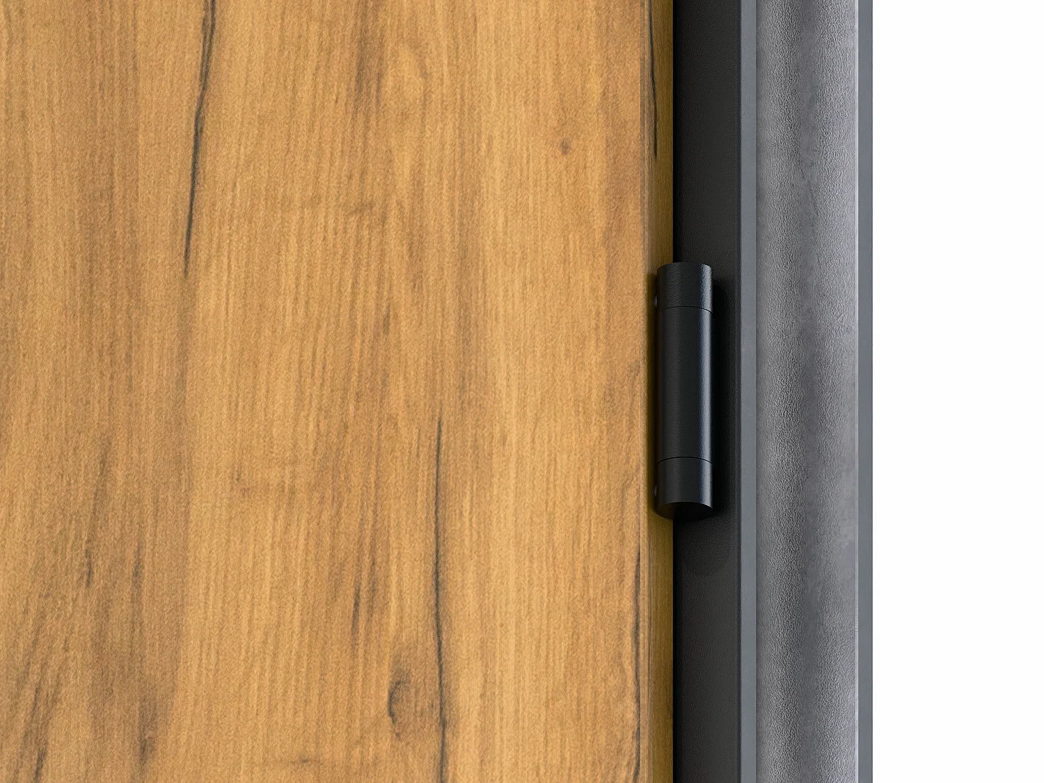 Porte d'entrée pleine en acier H207 x L100 cm - Effet chêne avec rayures noires - épaisseur 55 mm - poussant gauche - COBRITA
