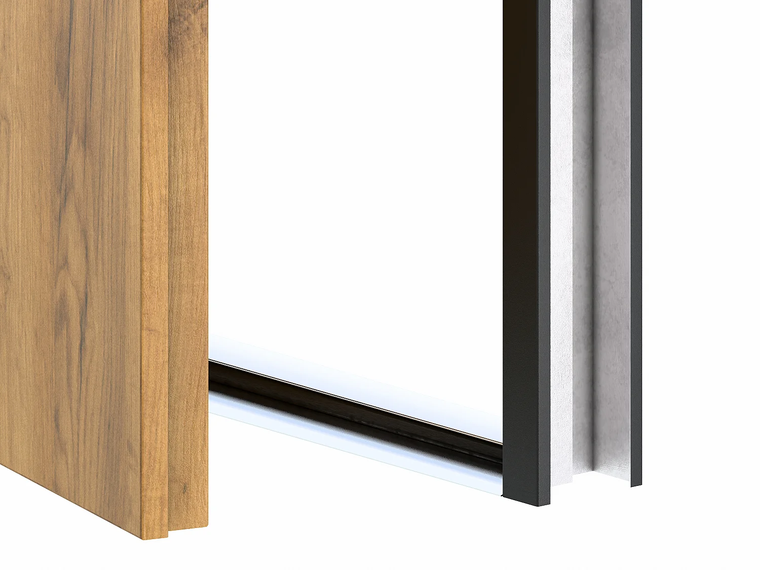 Voordeur van vol staal H207 x L100 cm - Eikeneffect met zwarte strepen - Duwt rechts open - COBRITA