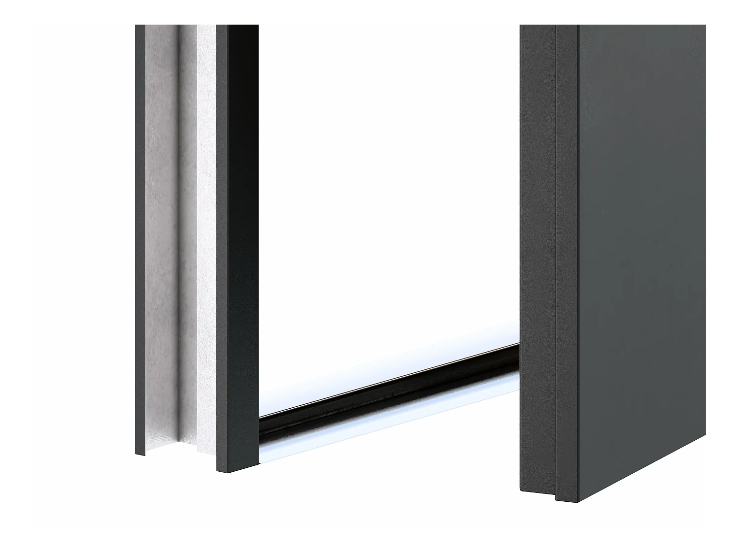 Stålstålldörr i stål H207 x B100 cm - Svart med ekeffekt med ränder - vänsterhängd - COBRITA