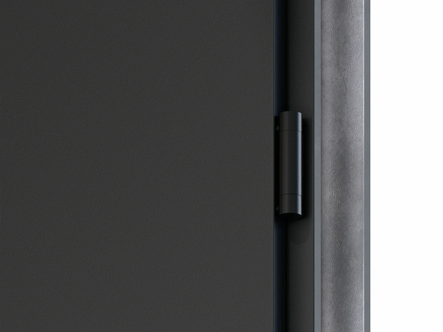 Porte d'entrée pleine en acier H207 x L100 cm - Anthracite avec rayures effet chêne - épaisseur 55 mm - poussant gauche - COBRITA