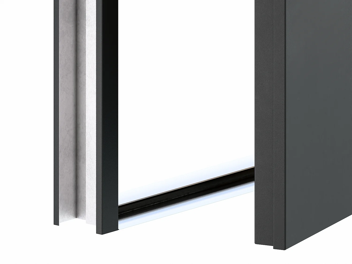 Porte d'entrée pleine en acier H207 x L100 cm - Anthracite avec rayures effet chêne - épaisseur 55 mm - poussant gauche - COBRITA
