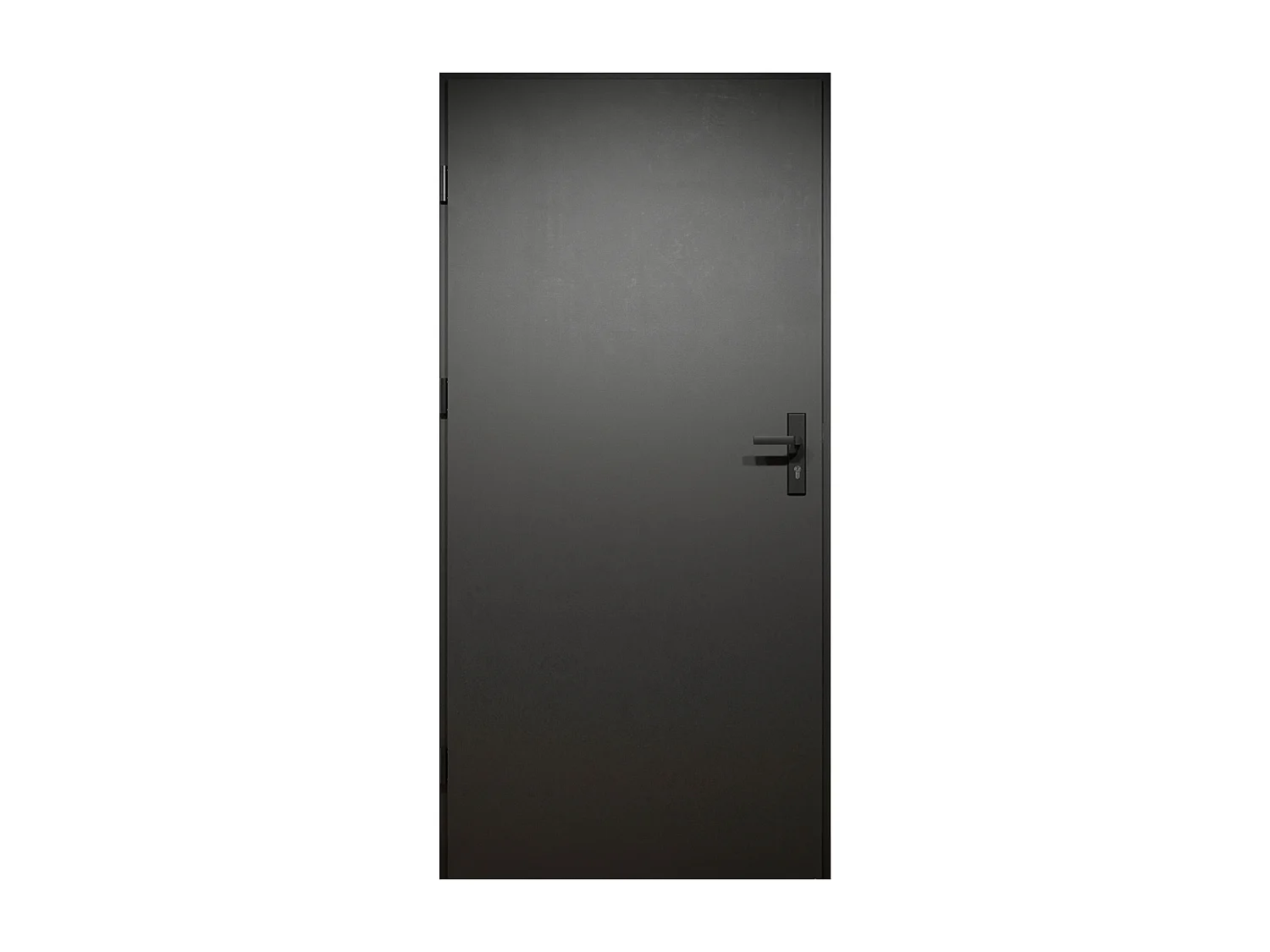 Eingangstür aus Stahl, voll H207 x B100 cm - schwarz mit Streifen in Eichenoptik - Stärke 55 mm - DIN rechts - COBRITA