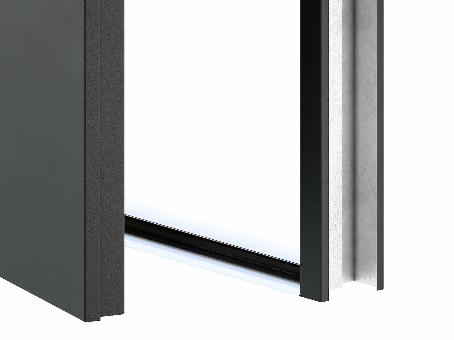 Eingangstür aus Stahl, voll H207 x B100 cm - schwarz mit Streifen in Eichenoptik - Stärke 55 mm - DIN rechts - COBRITA