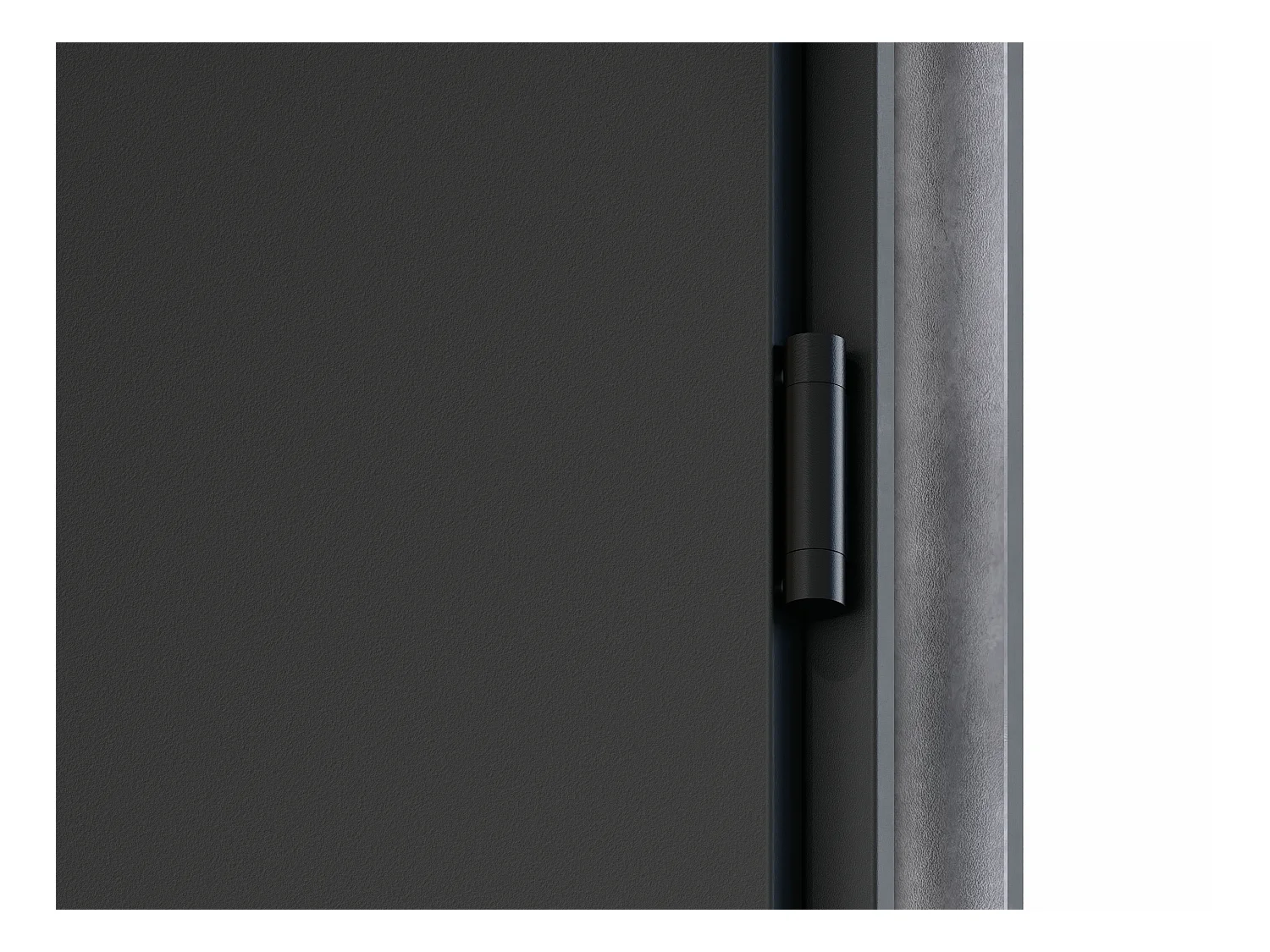 Porte d'entrée pleine en acier H207 x L100 cm - Noir et effet chêne - poussant gauche - MABENA