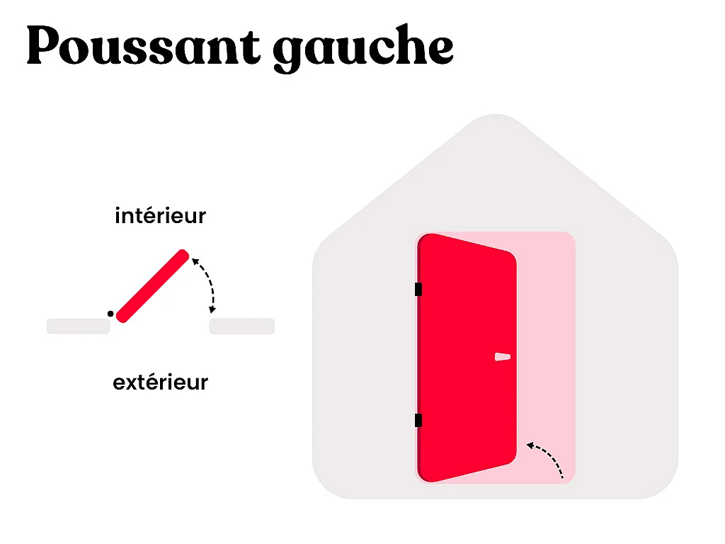 Porte d'entrée pleine en acier H207 x L100 cm - Noir et effet chêne - poussant gauche - MABENA