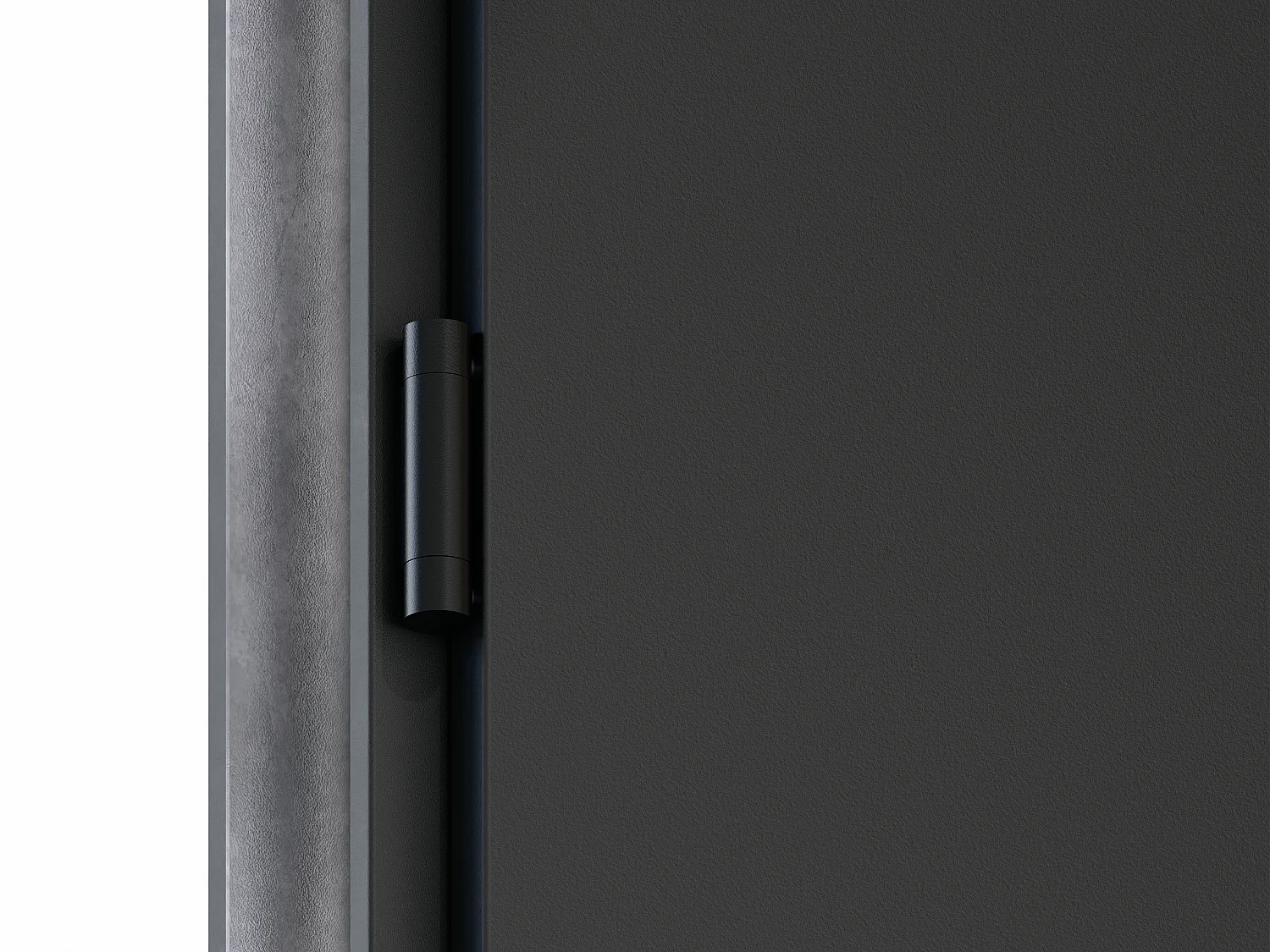 Porte d'entrée pleine en acier H207 x L100 cm - Noir et effet chêne - poussant droit - MABENA