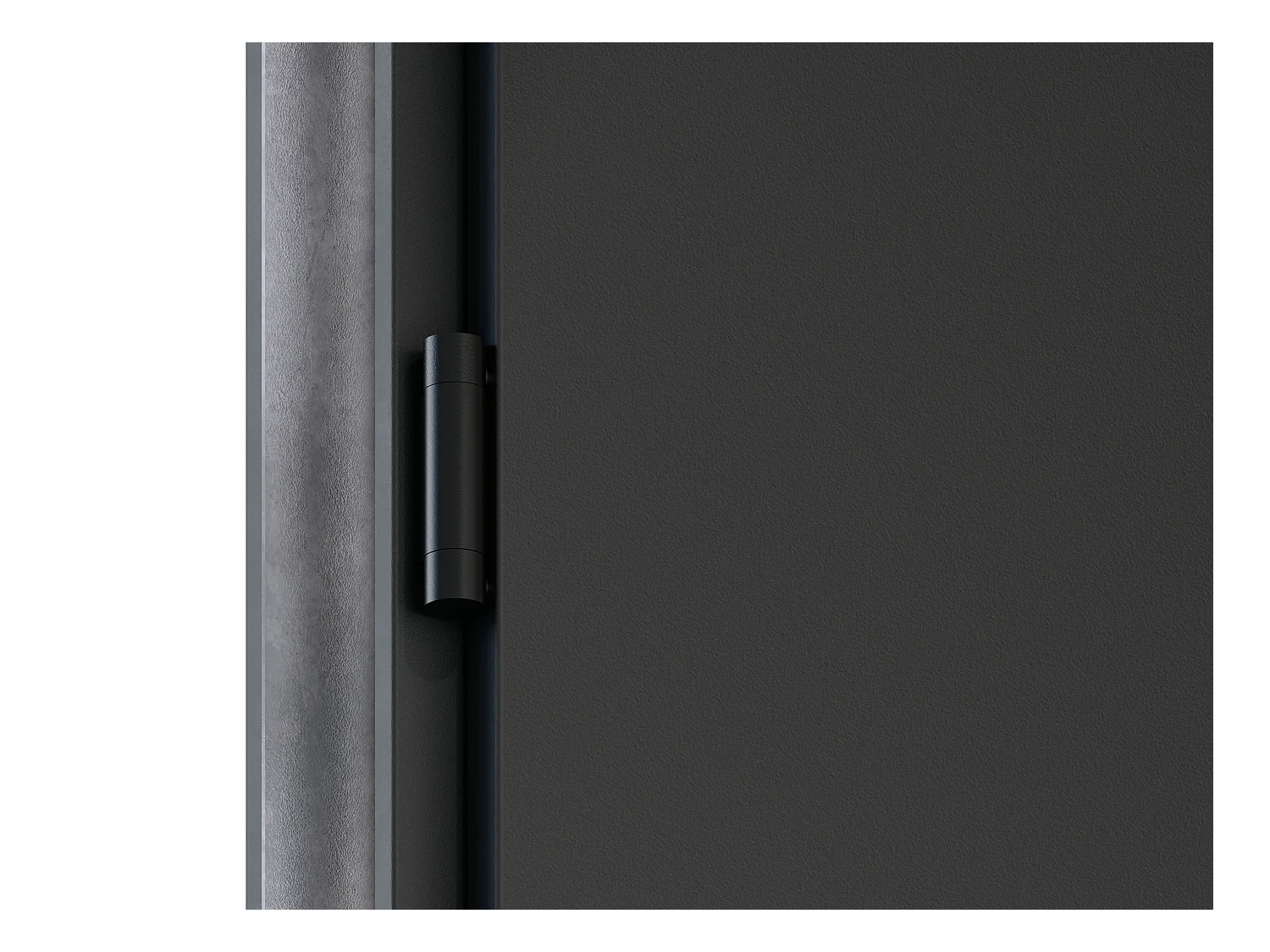Porte d'entrée pleine en acier H207 x L100 cm - Noir et effet chêne - poussant droit - MABENA