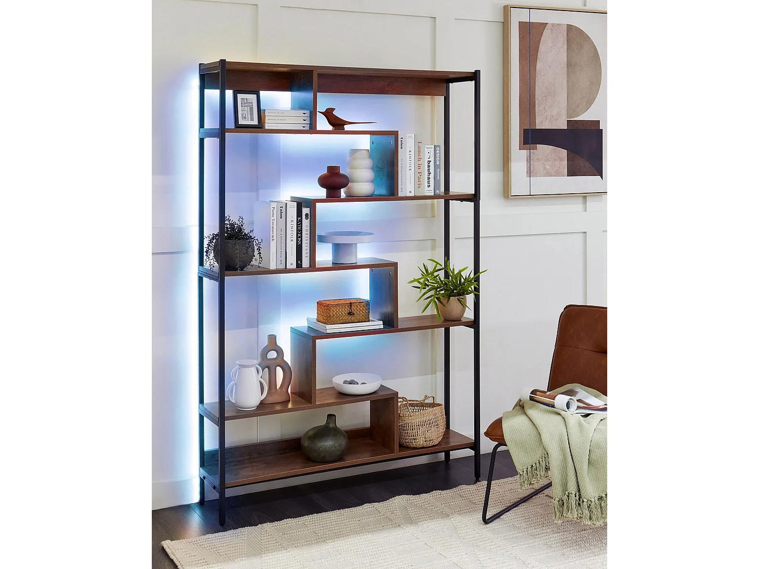 Boekenkast met 6 planken DAVEN 180 cm Bruin