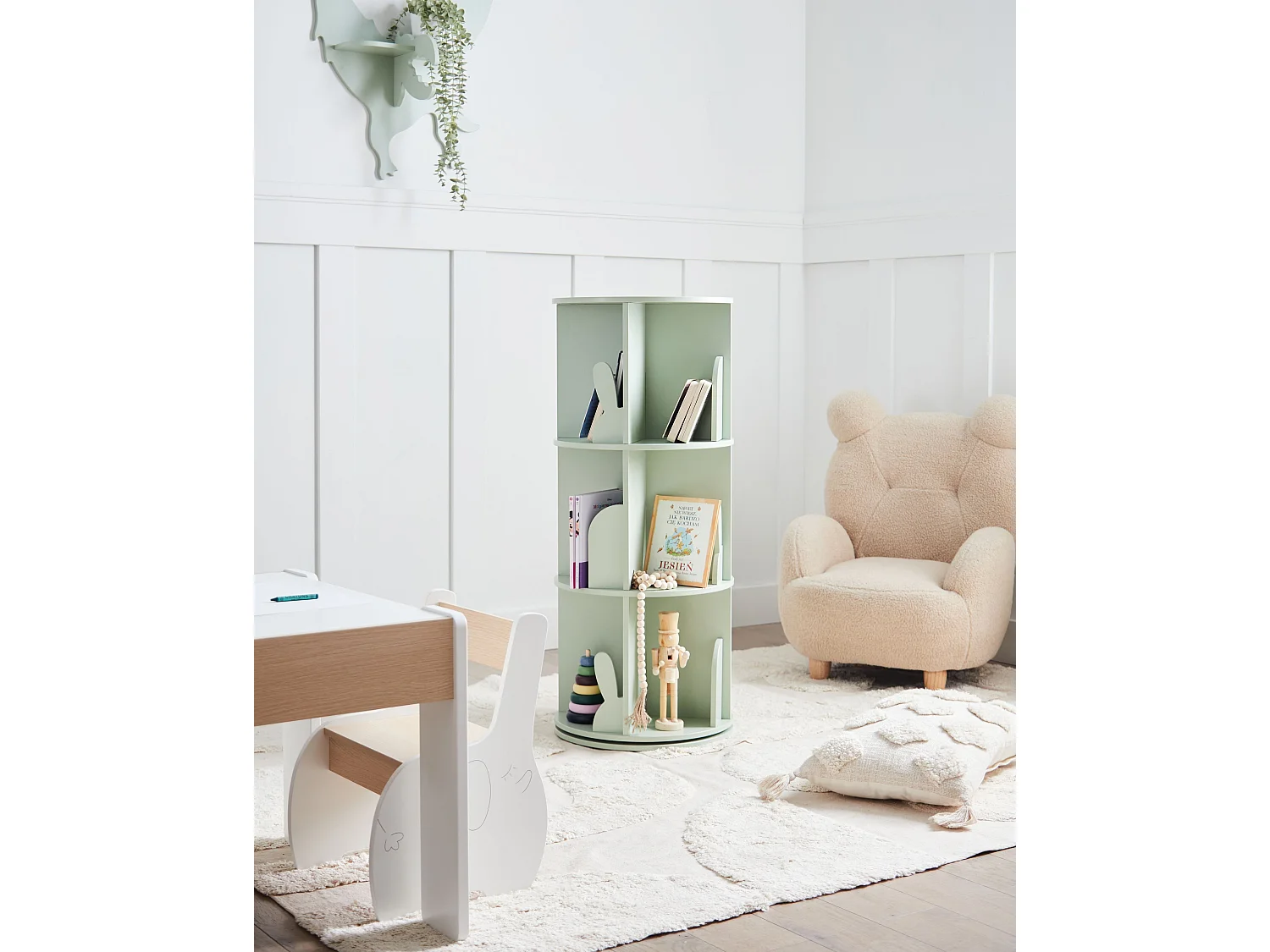 Estantería giratoria CANEY Derivado de madera 94 cm Verde claro