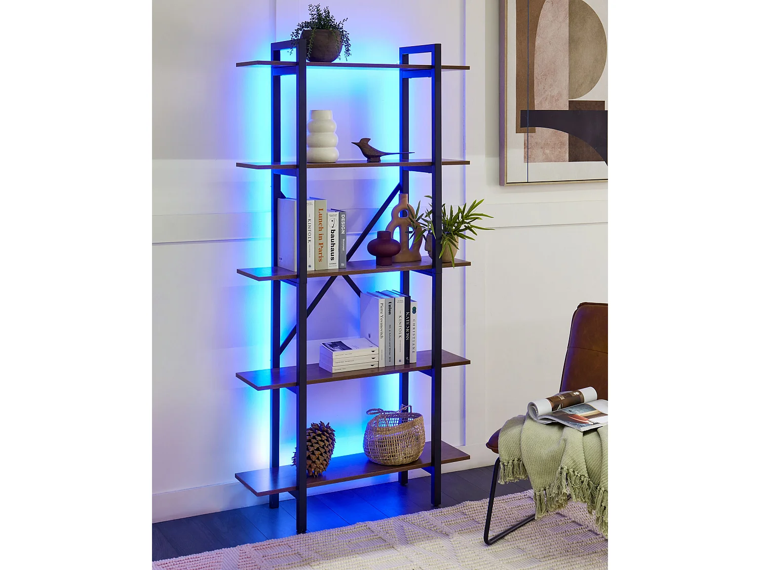 Étagère à 5 niveaux DARBY 180 cm Marron foncé