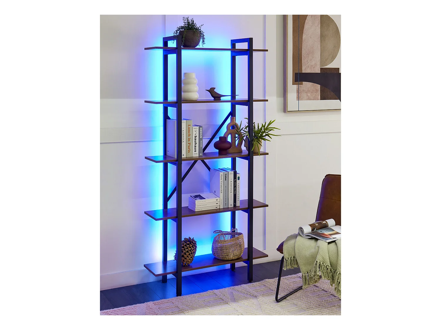 Étagère à 5 niveaux DARBY 180 cm Marron foncé