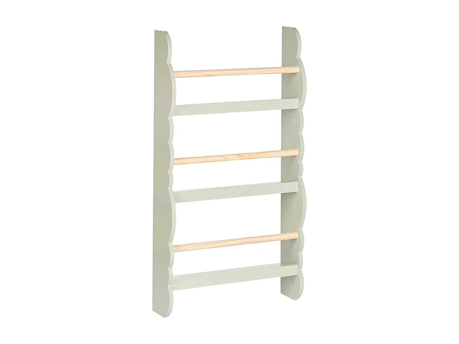 Wandplank RIGOLET Bewerkt hout 80 cm Lichtgroen