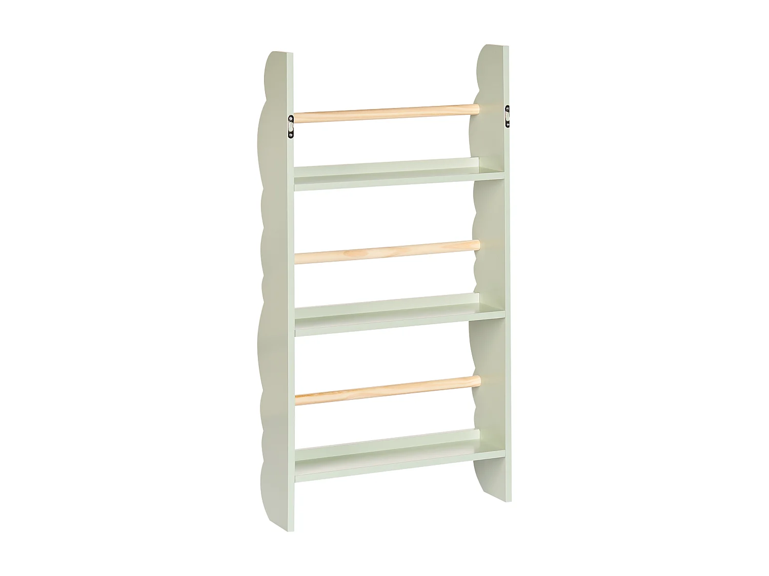 Wandplank RIGOLET Bewerkt hout 80 cm Lichtgroen