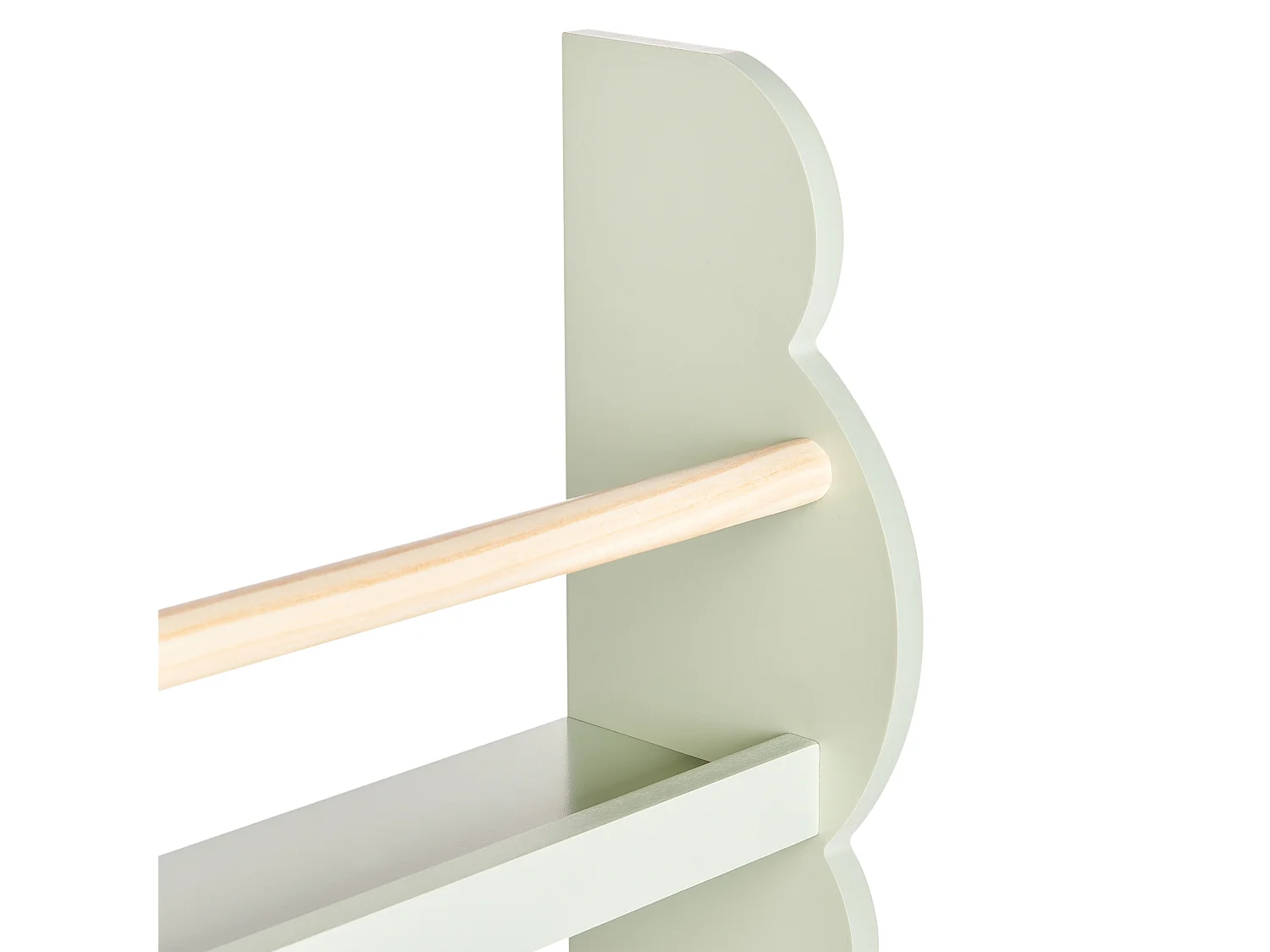 Wandplank RIGOLET Bewerkt hout 80 cm Lichtgroen