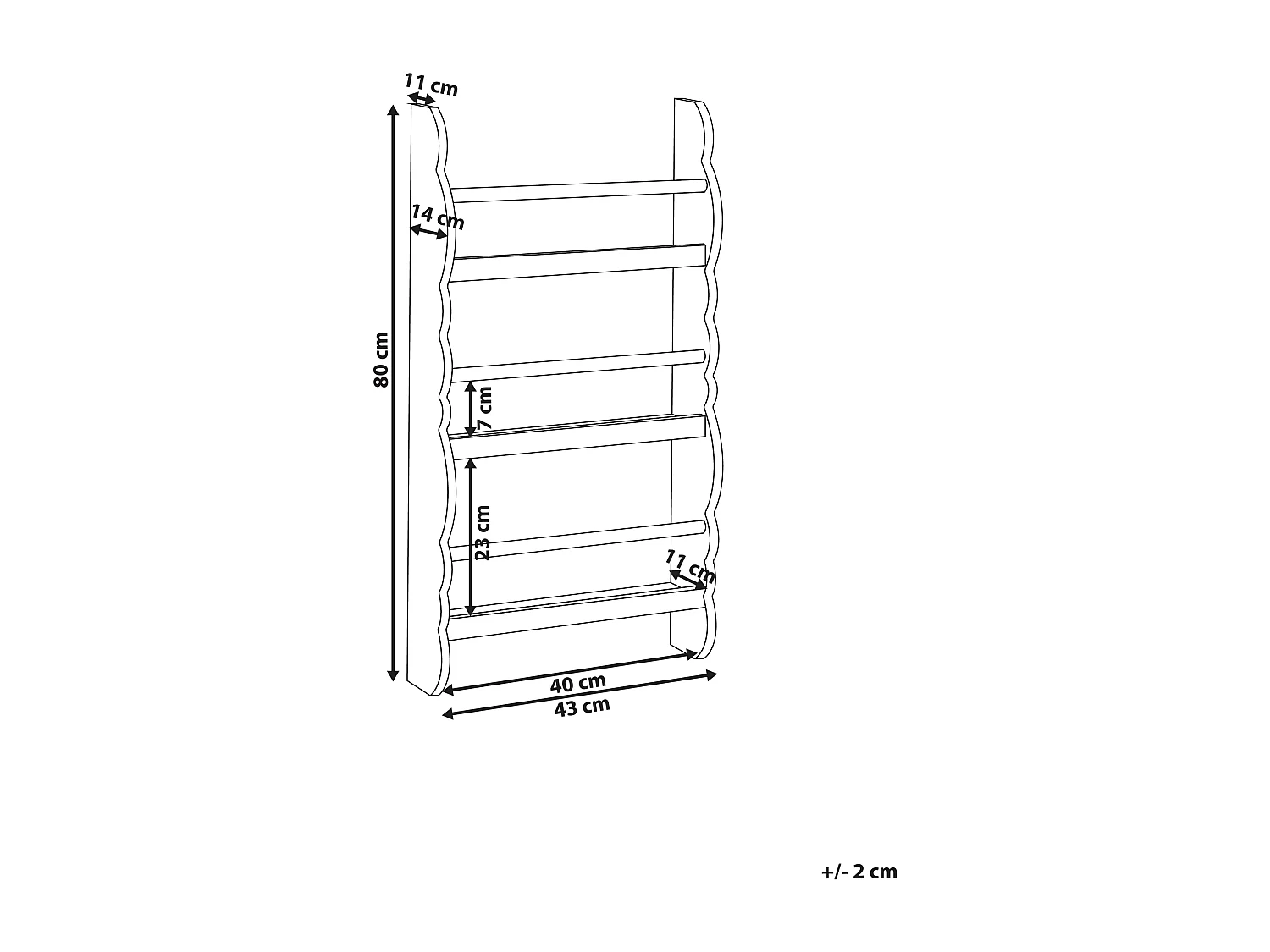 Wandplank RIGOLET Bewerkt hout 80 cm Lichtgroen