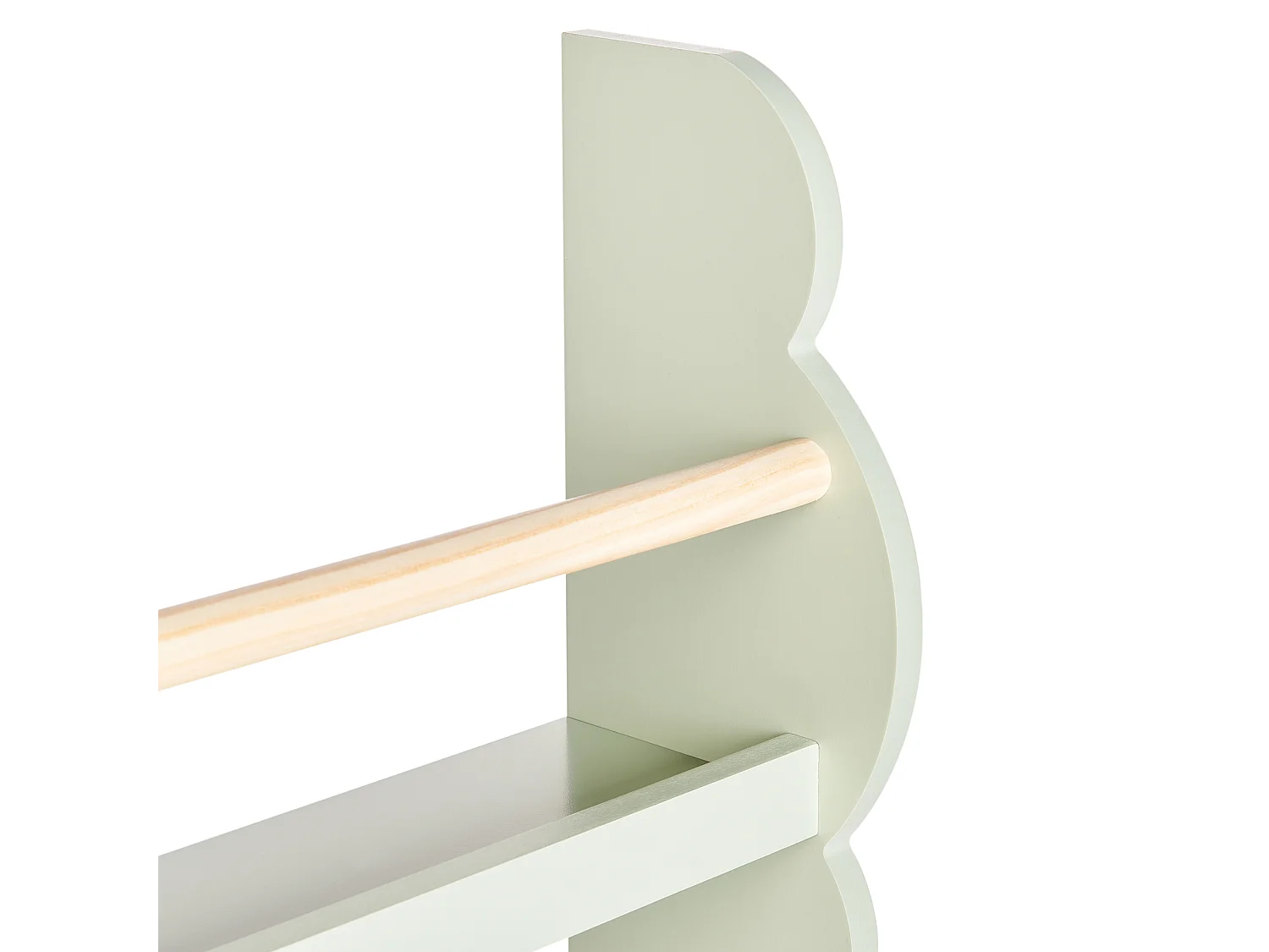 Wandplank RIGOLET Bewerkt hout 80 cm Lichtgroen