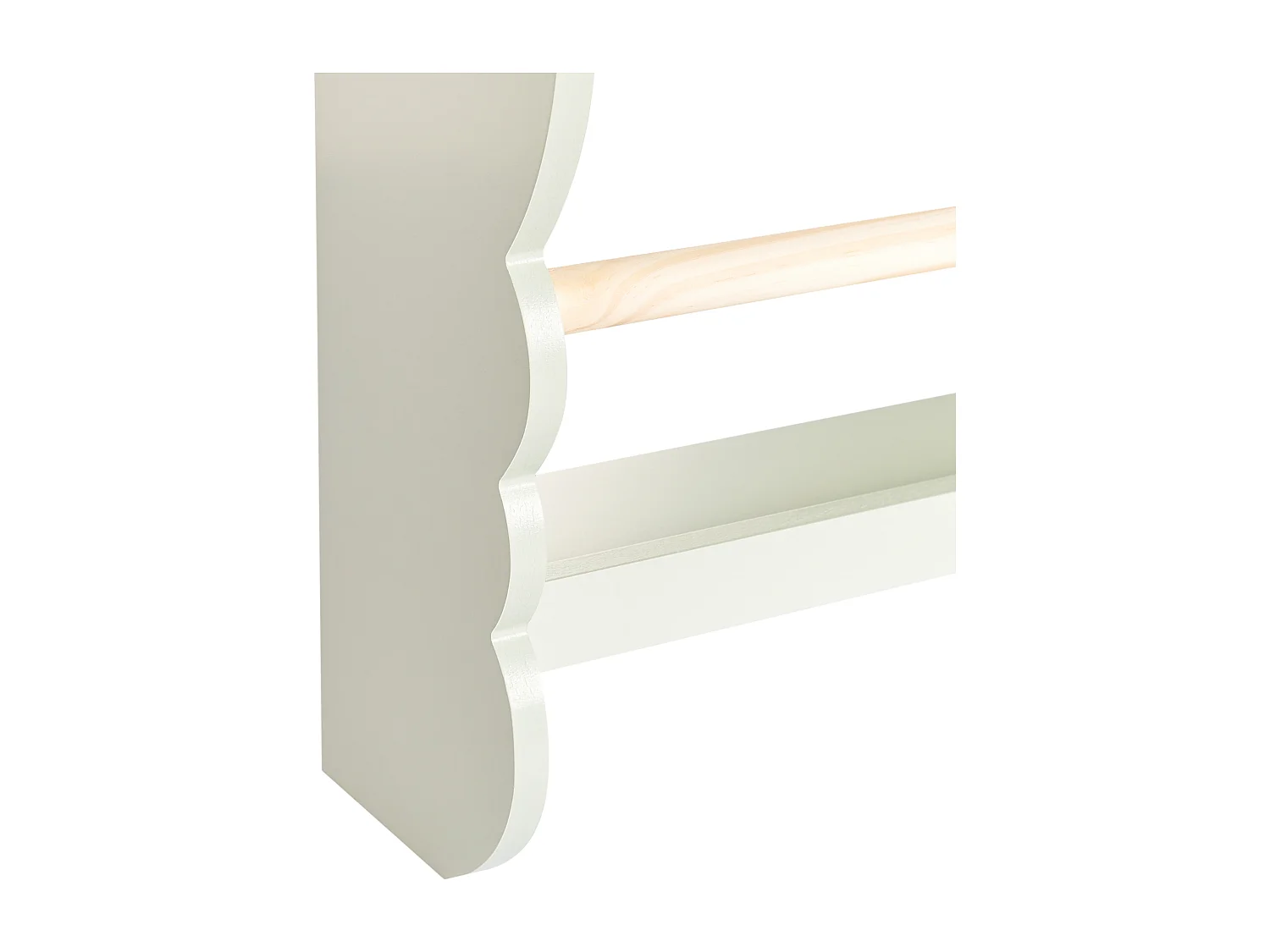 Wandplank RIGOLET Bewerkt hout 80 cm Lichtgroen