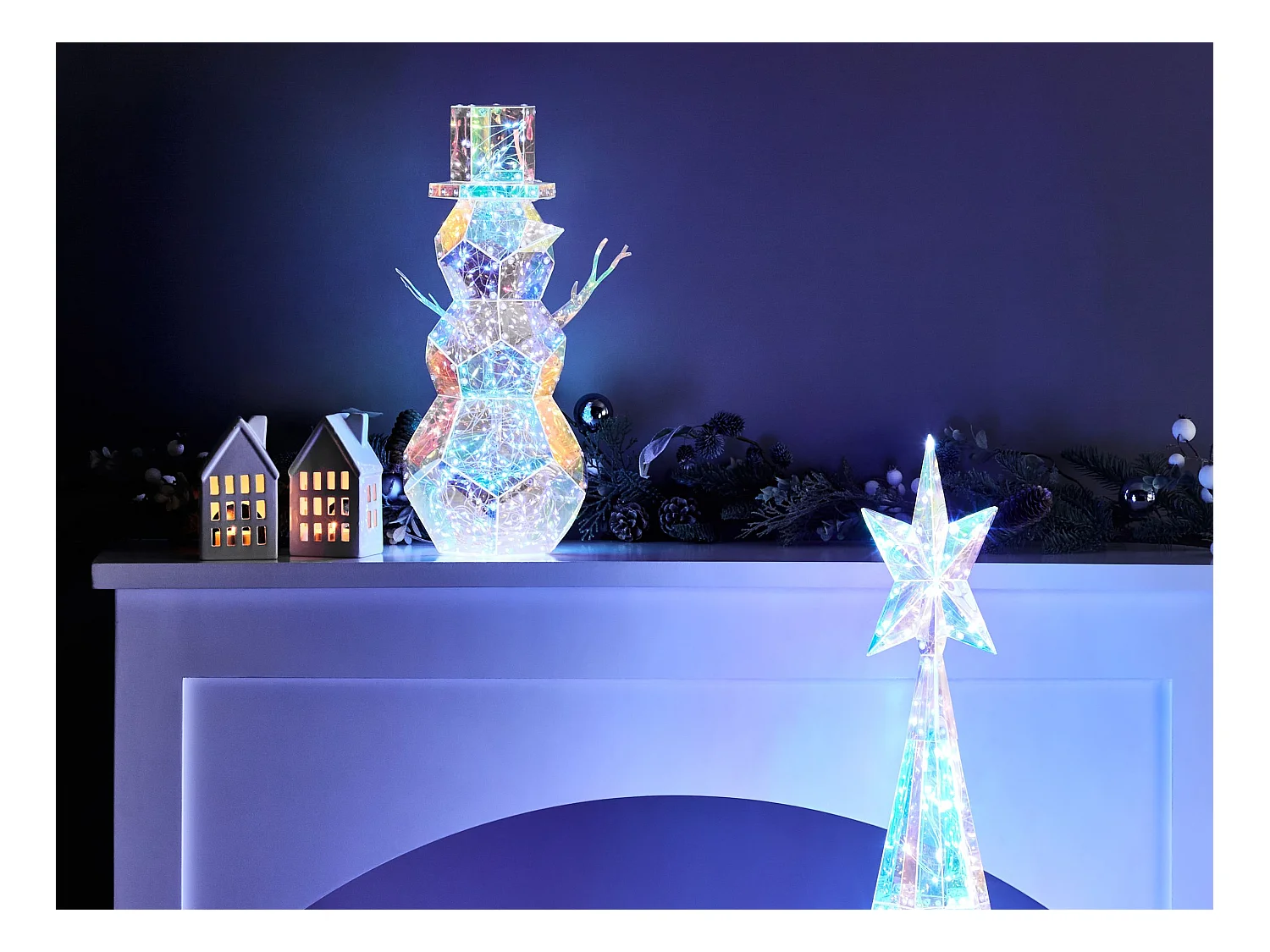 Decorazione LED pupazzo di neve 43 cm ARCTICA